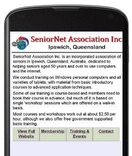 SeniorNet Mobile Page